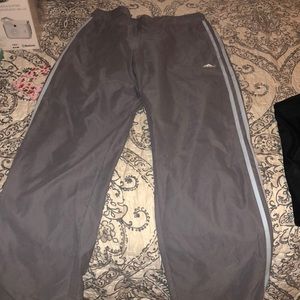 Adidas grey and blue sweat pants